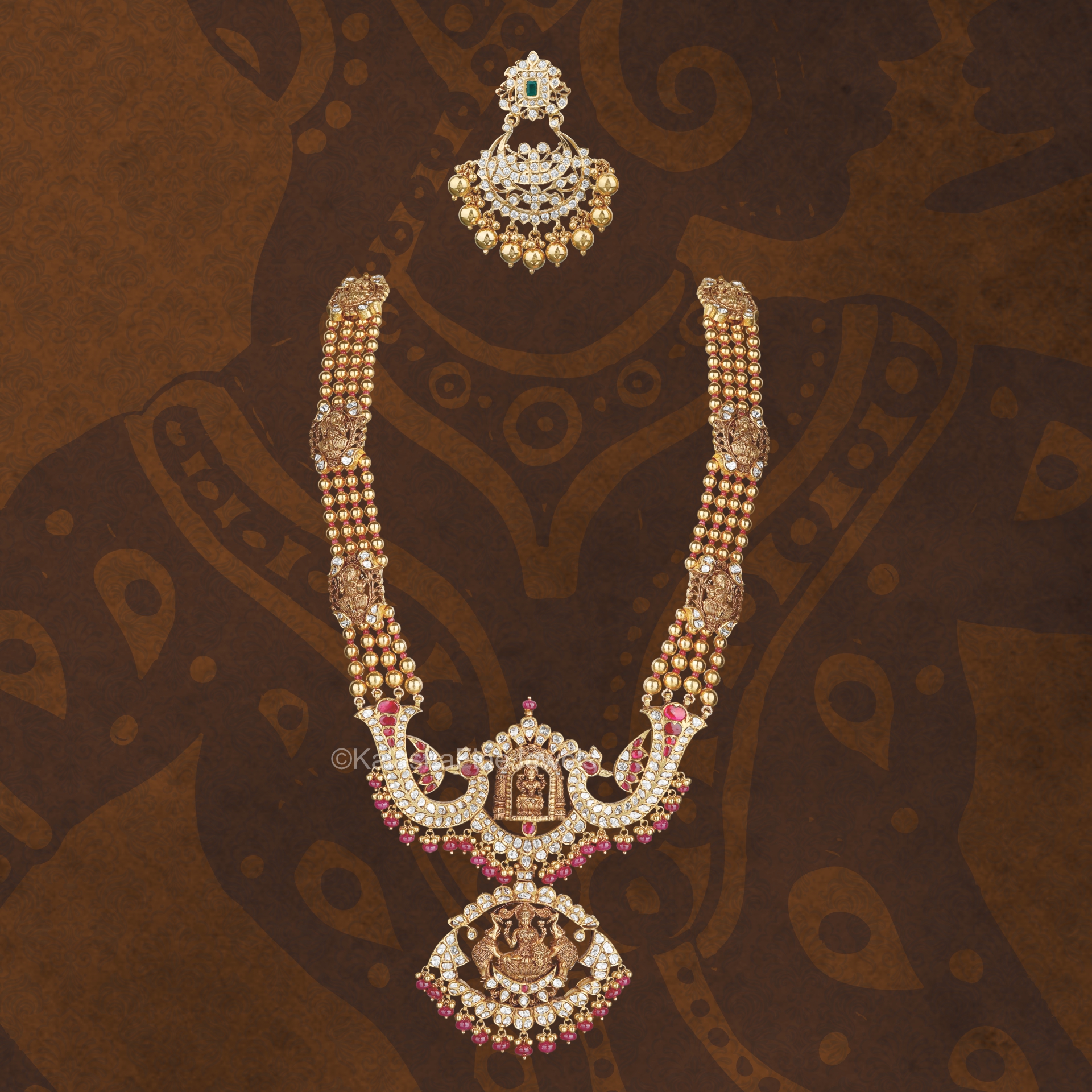 22k Gold Traditional Magri Pendant Designs by Kalasha fine jewels