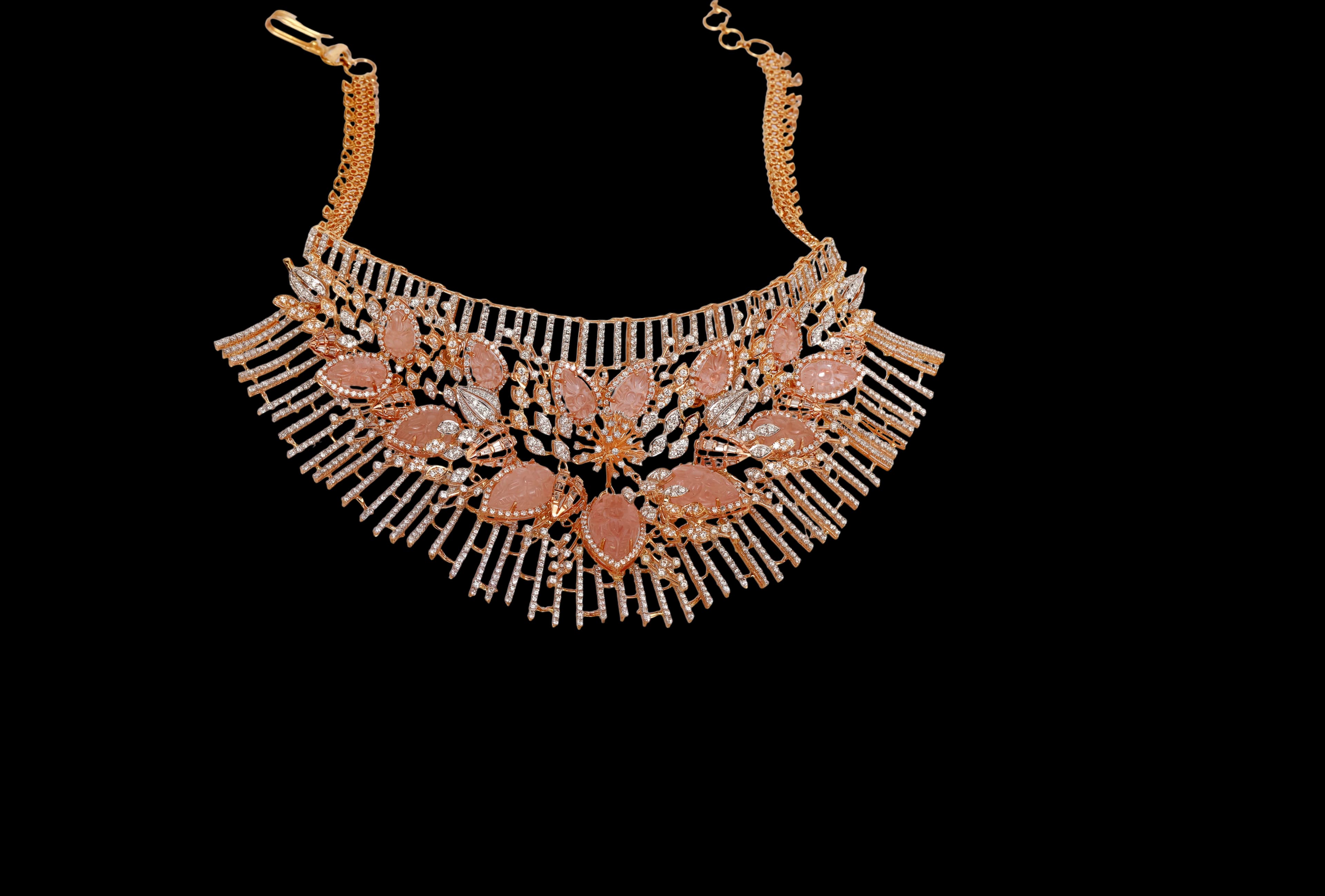 Rose gold diamond choker necklace