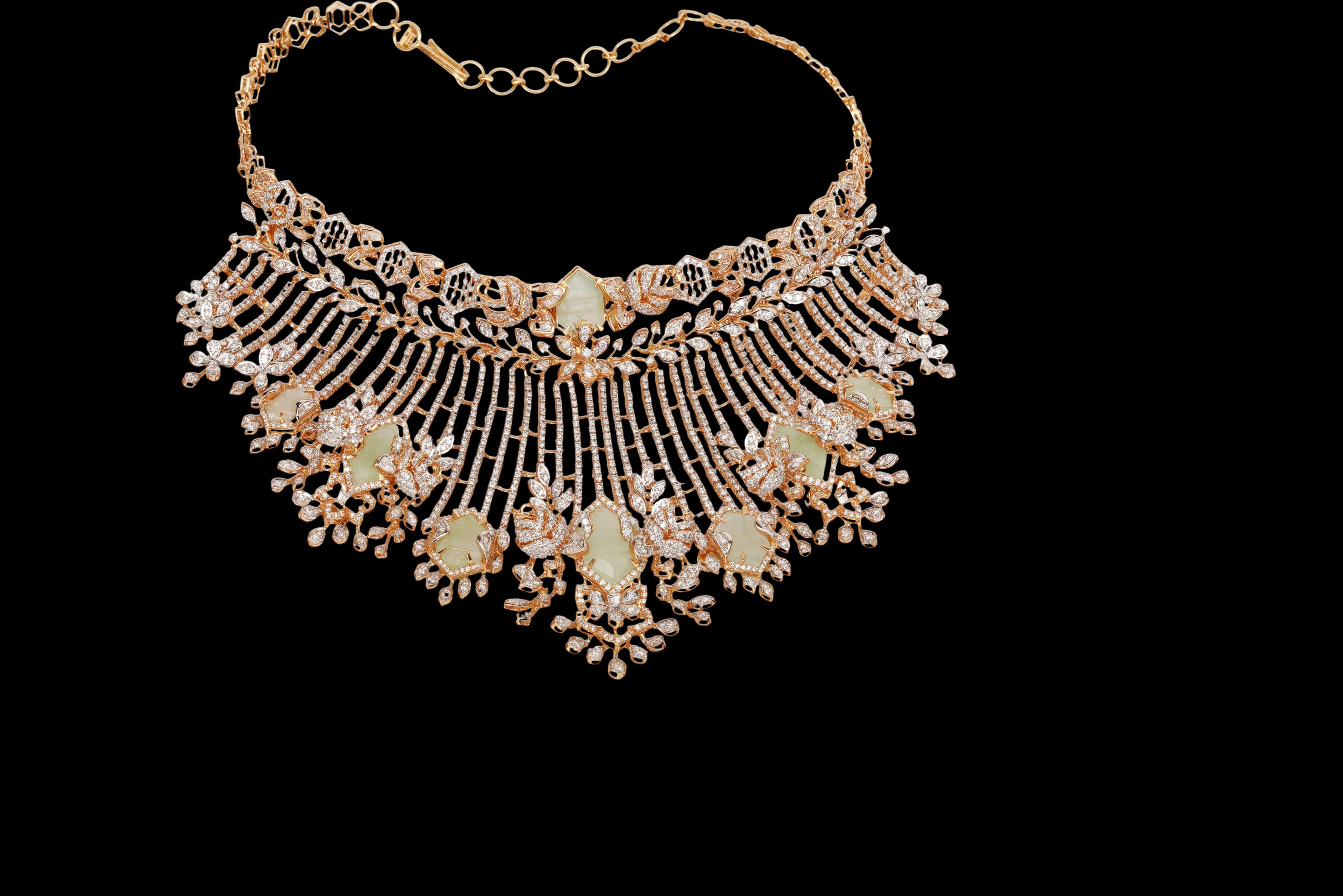 Rose gold diamond choker necklace 2