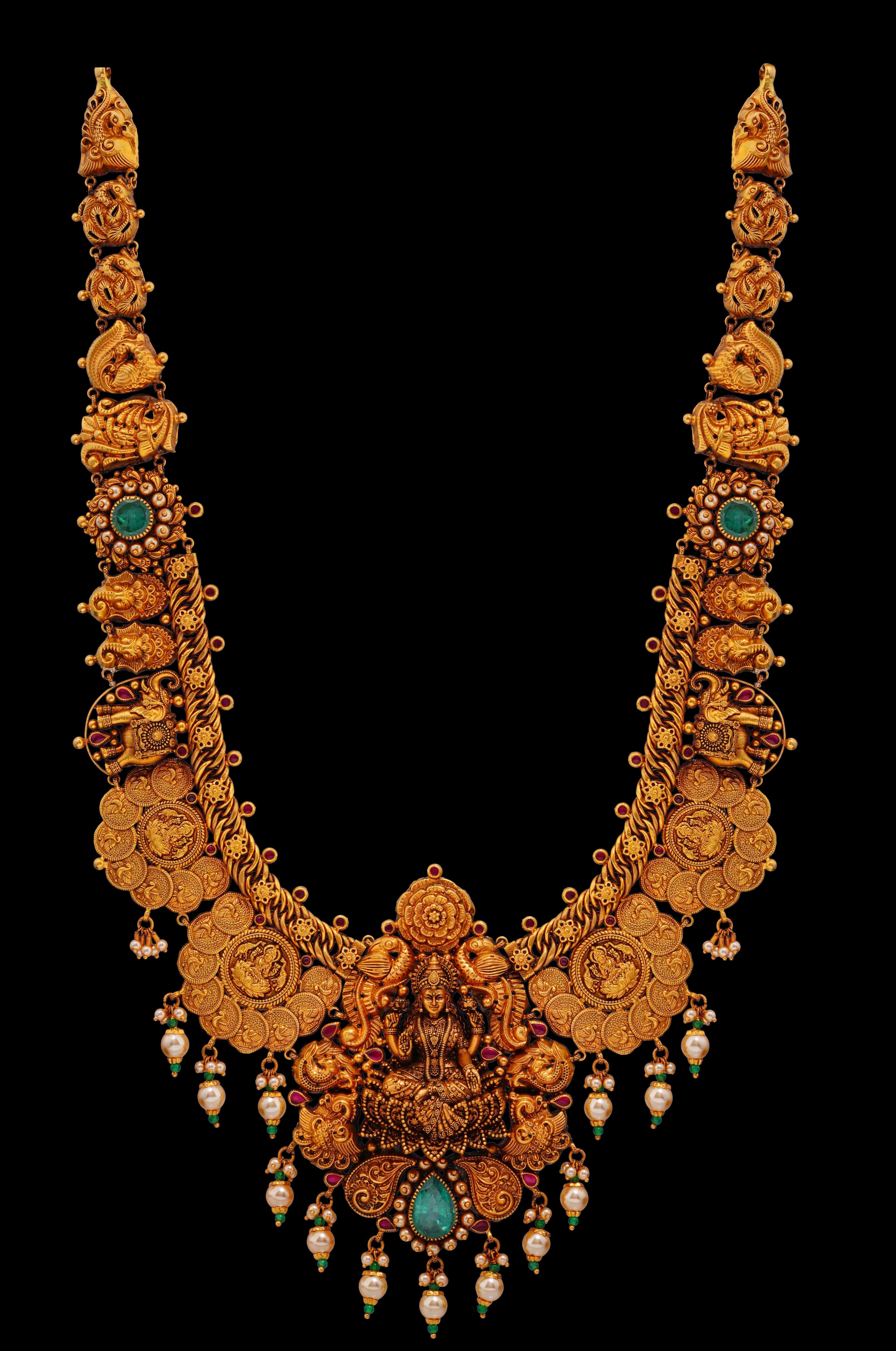 Heavy temple style lakshmi haram